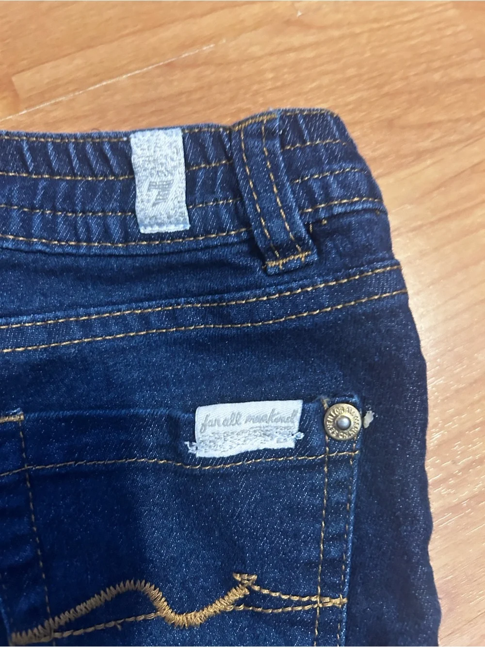 7 for all Mankind Great Dark Blue Stretch Denim Girls' Shorts Toddler 24 months